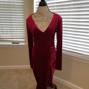 Velvet Dress w/ long split
